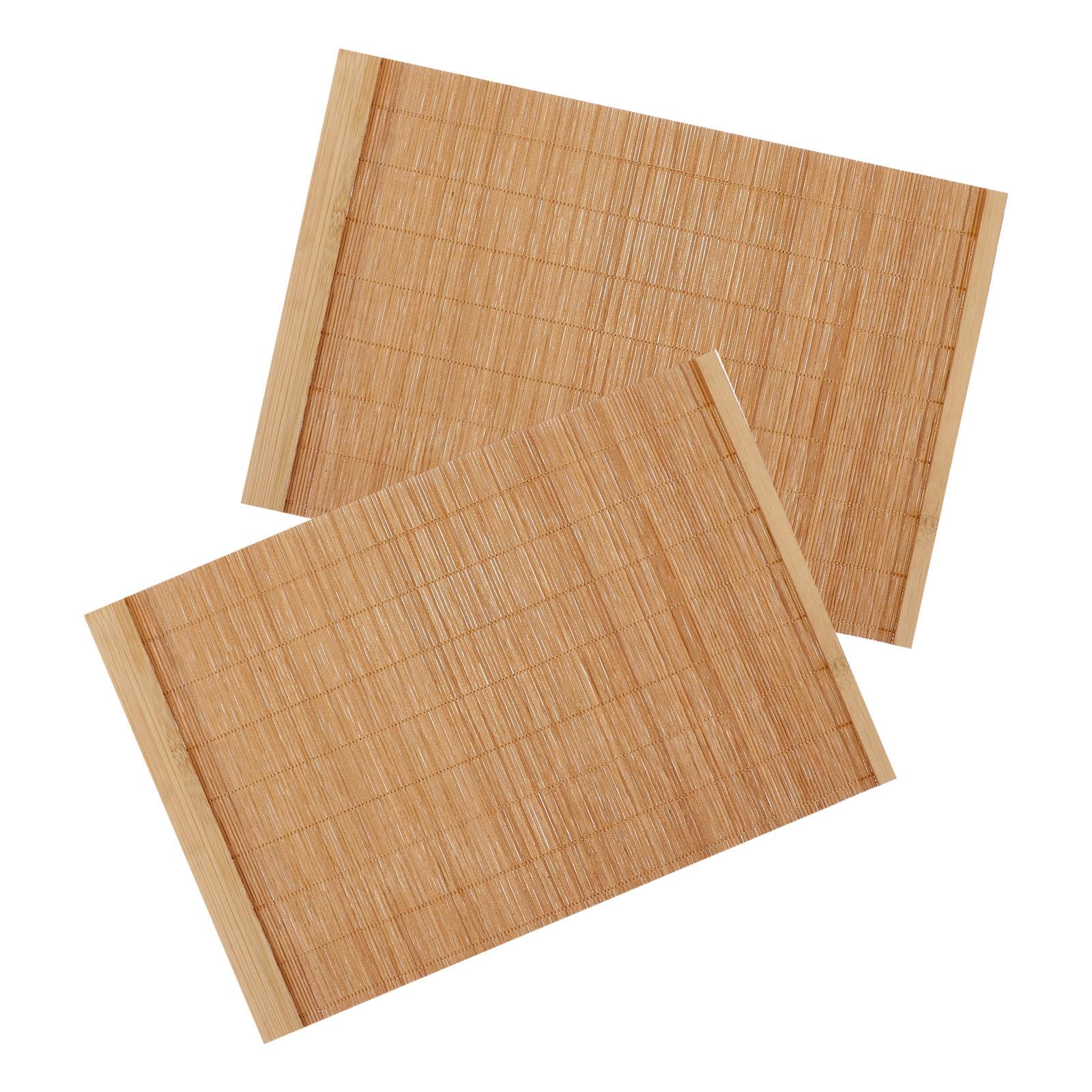 iplusmile Bambus Tischset 2 Stück aus Flachen Latten Hitzebeständige Platzsets für Küche und Partys rutschfeste Tischunterlage mit Geräuschreduzierung 30X20cm