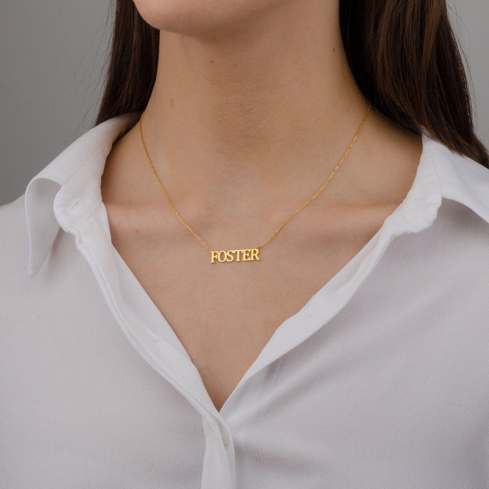 Oro collana con nome, 18K rosa delicato 925K argento sterling personalizzato per lei Natale, Stile quotidiano