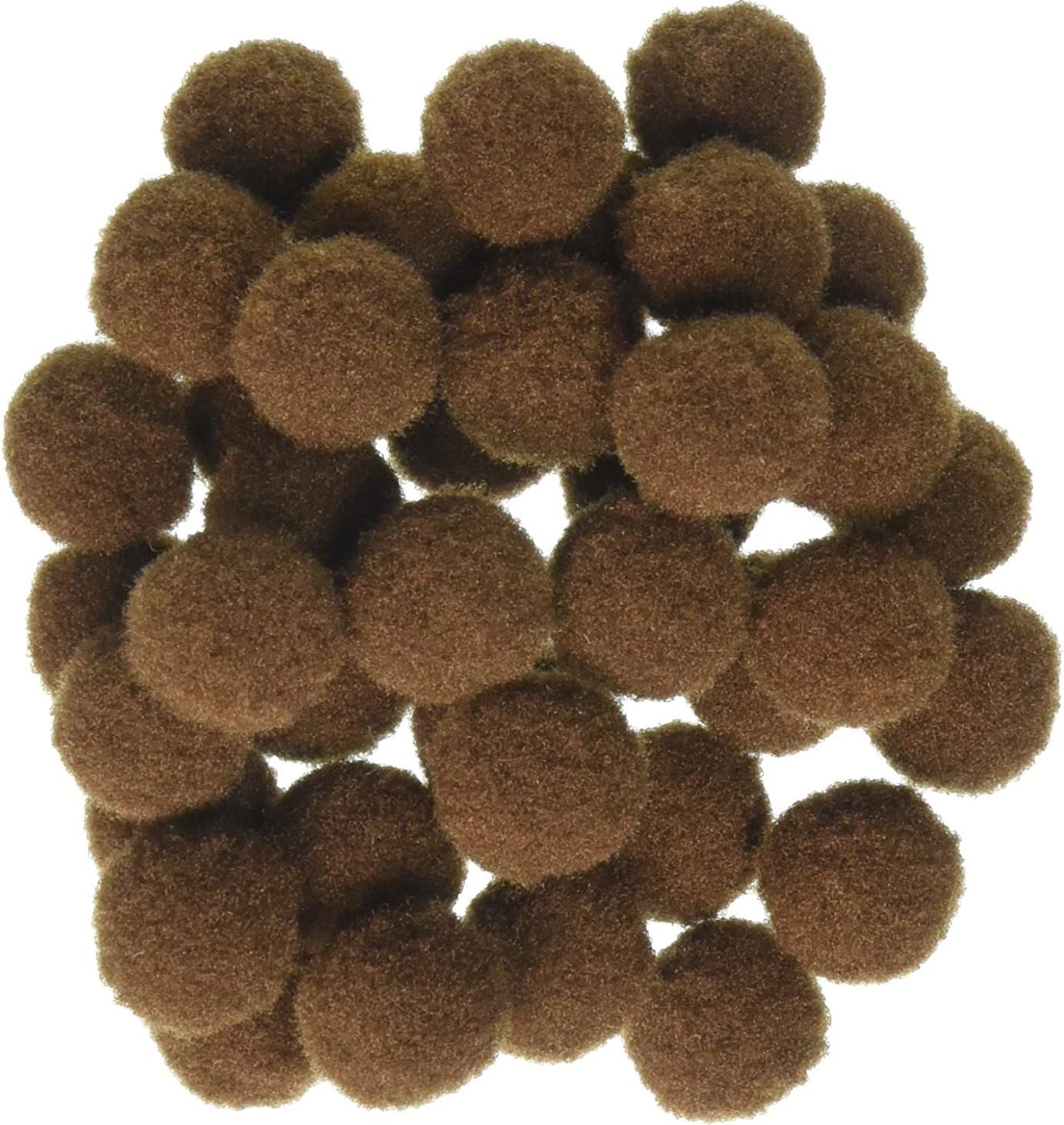 Pom Poms .5" 100/Pkg-Brown (2 Pack)