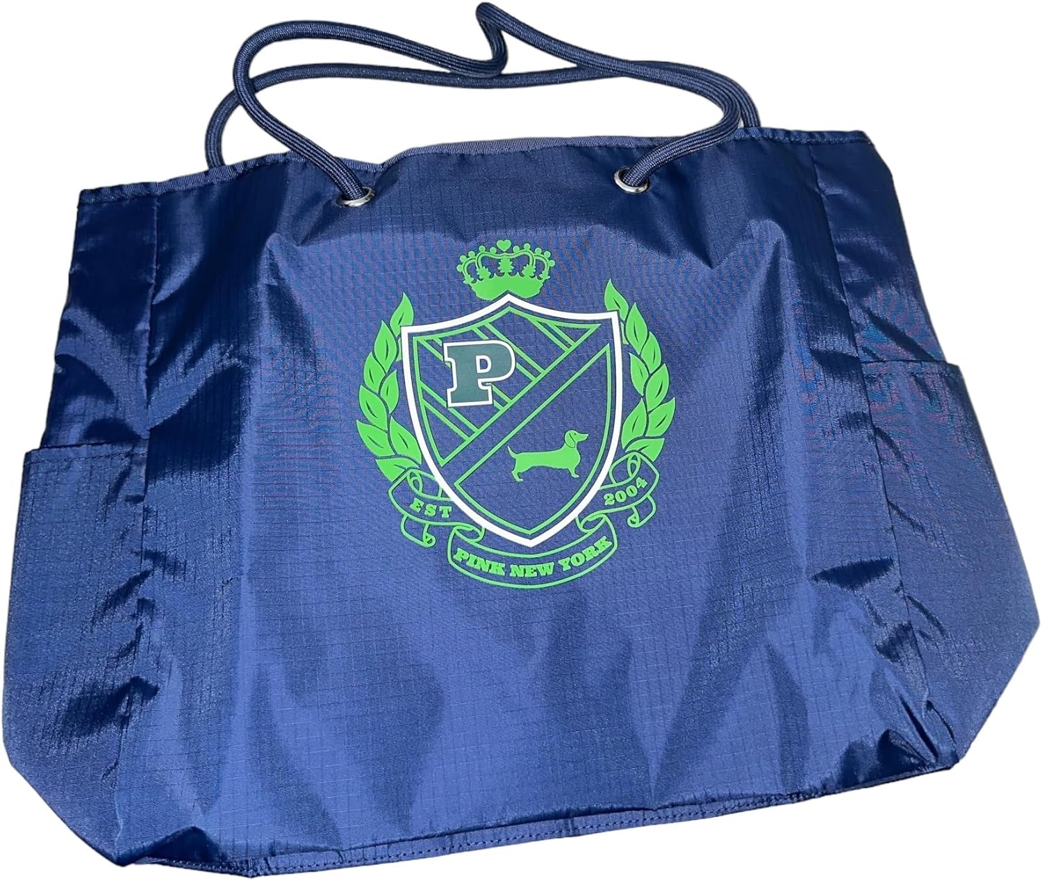 Victoria's Secret Pink Reversible Canvas Tote Bag Color Blue/Green New