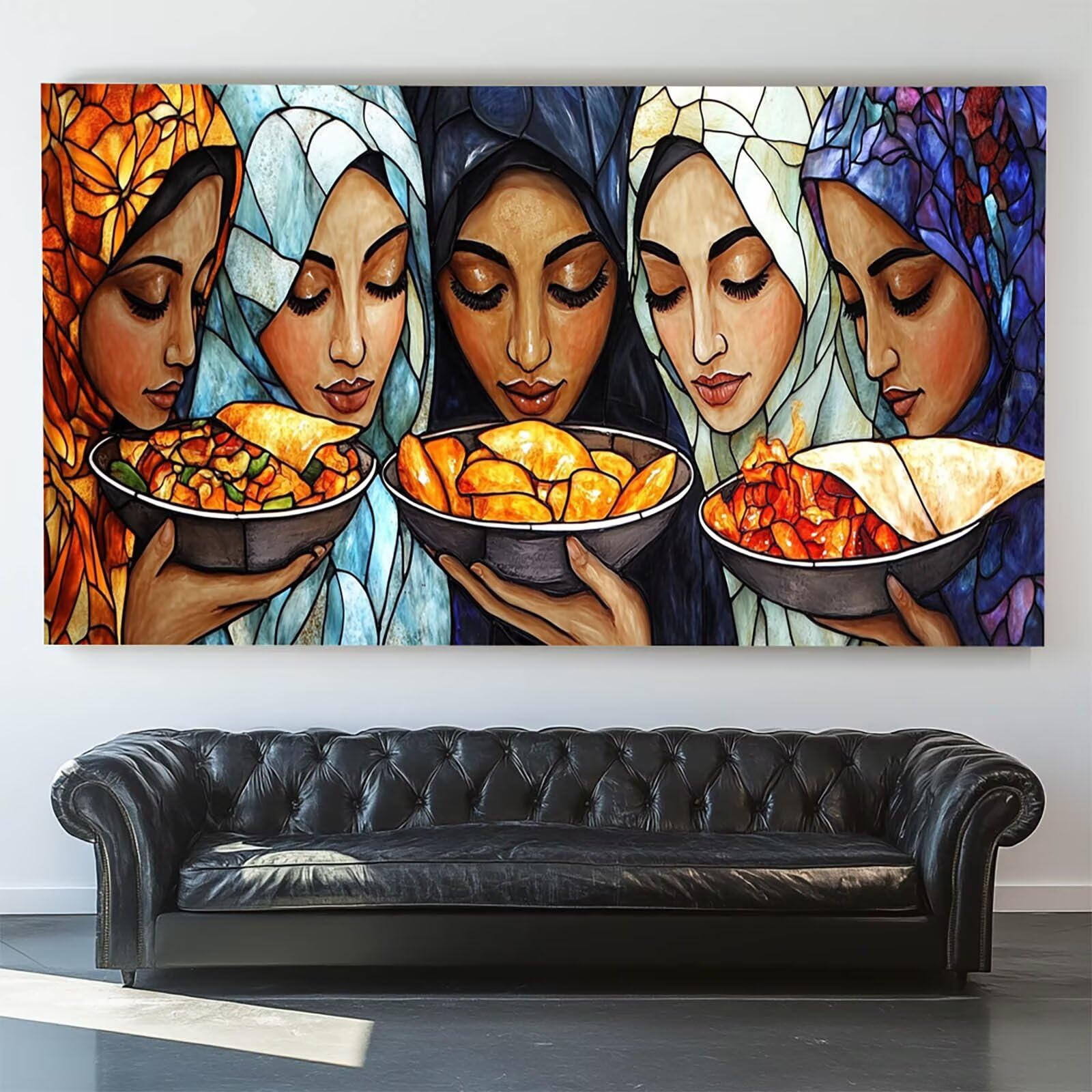 DIY Malen nach Zahlen Erwachsene Frau Malen nach Zahlen ab 7 jahre Mädchen Delikatessen Kreativ set für Erwachsene mit Leinwand Acrylfarben set und Pinsel,Bastelset zum Bemalen,Wanddeko 80X160cm 7-Q-C