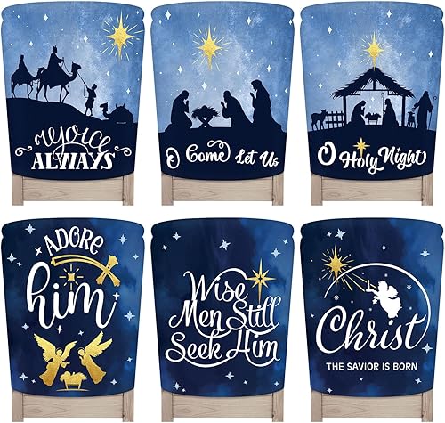 6 fundas de Navidad para sillas de Navidad, fundas traseras para sillas de comedor, fundas para sillas de comedor, para Navidad, comedor, cocina,