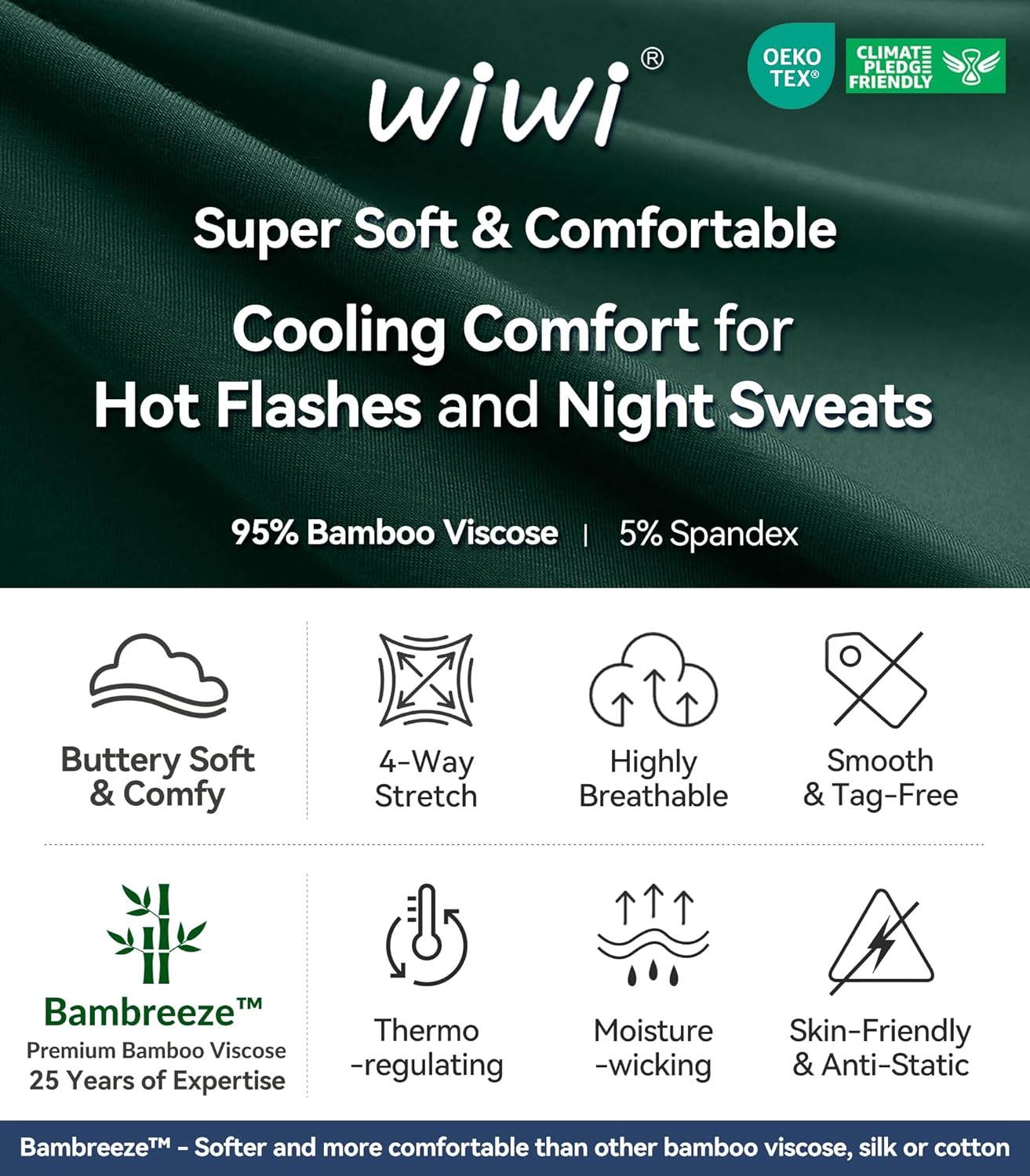 WiWi Viscose from Bamboo Cami Top Pajama Set for Women Sleeveless Tops with Shorts Pjs Sets S-XXL - Image 6