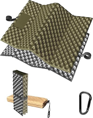 HAFITH Asiento de senderismo de espuma, almohadilla para sentarse, almohadillas para mochileros, cojín de asiento con clips de mosquetón, bolsa de