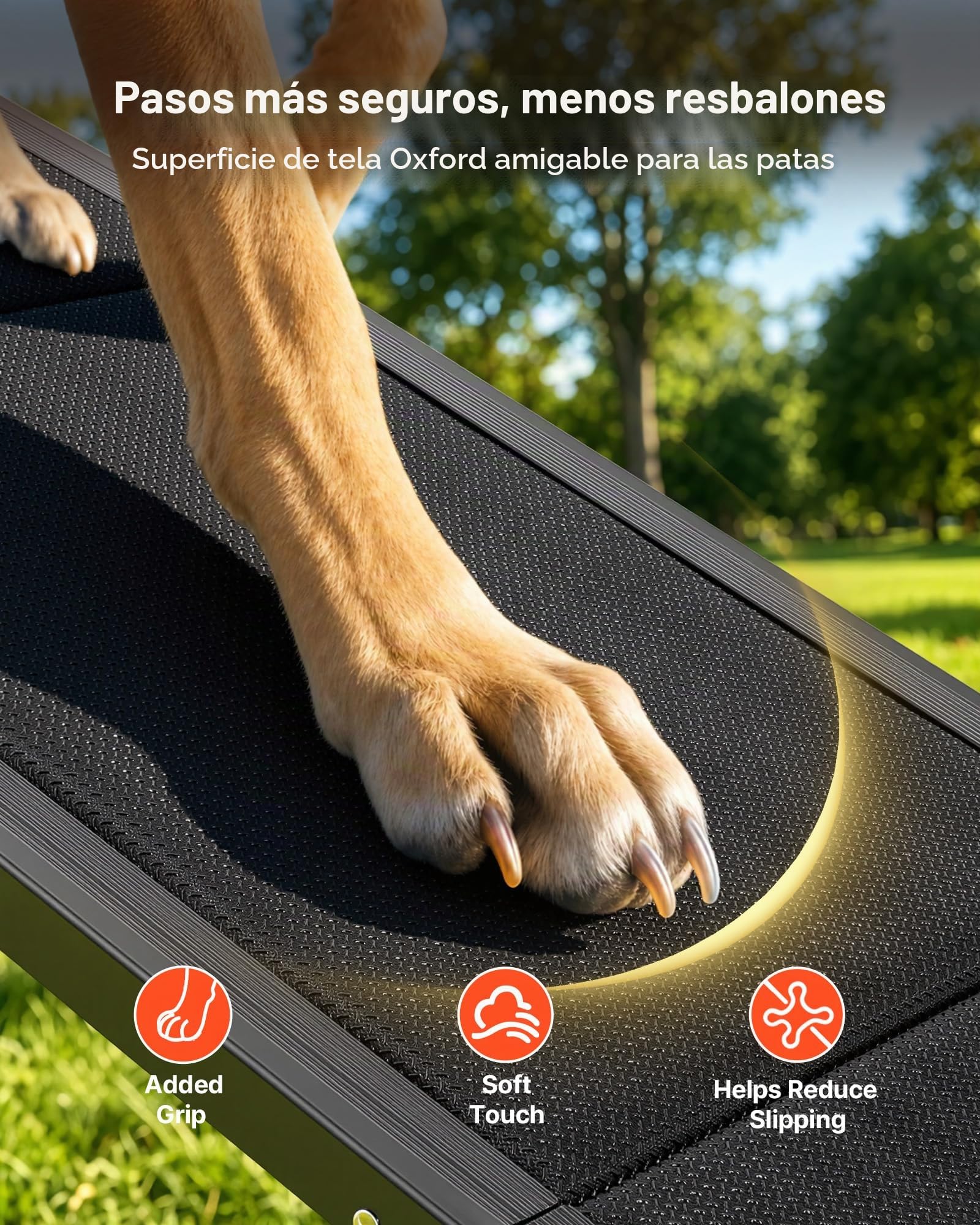 VEVOR Rampa para Perros para Coche, 180 x 43,2 cm, Plegable, para Perros Medianos y Grandes de hasta 113 kg, con Superficie de Tela Oxford Antideslizante, Portátil, para Exteriores, SUV y Camión