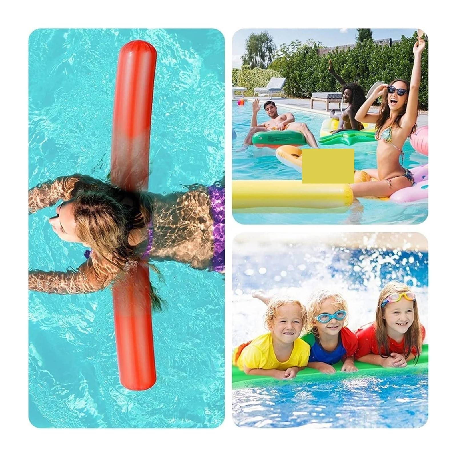 Poolnudel Hohl Schwimmnudel 90 cm aufblasbares Stabballonspielzeug | Outdoor-Spiel Kindergarten Erwachsene Wasser Party Dekoration Sport