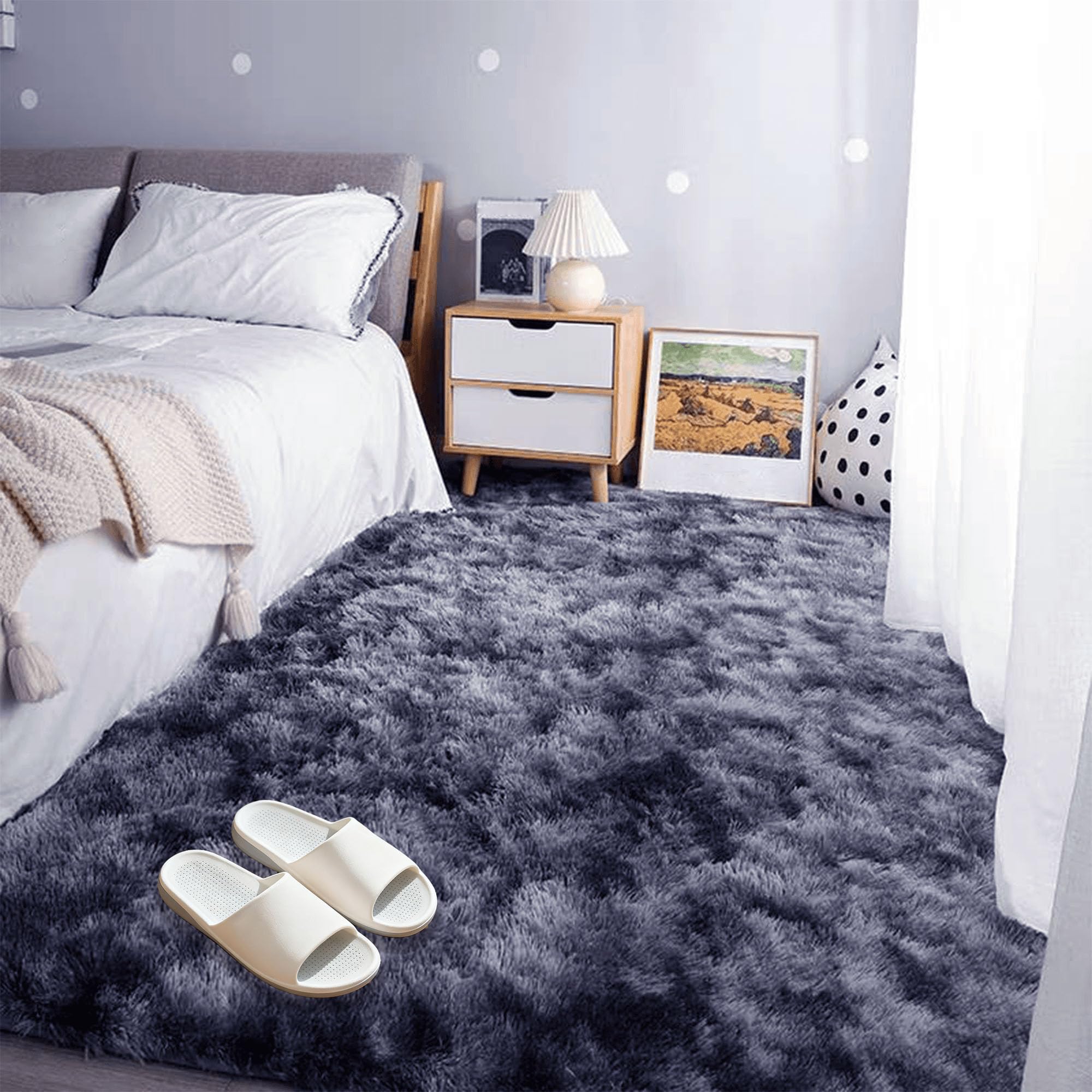 Tapis de salon moelleux pour créer un coin de jeu sécurisé dans la chambre