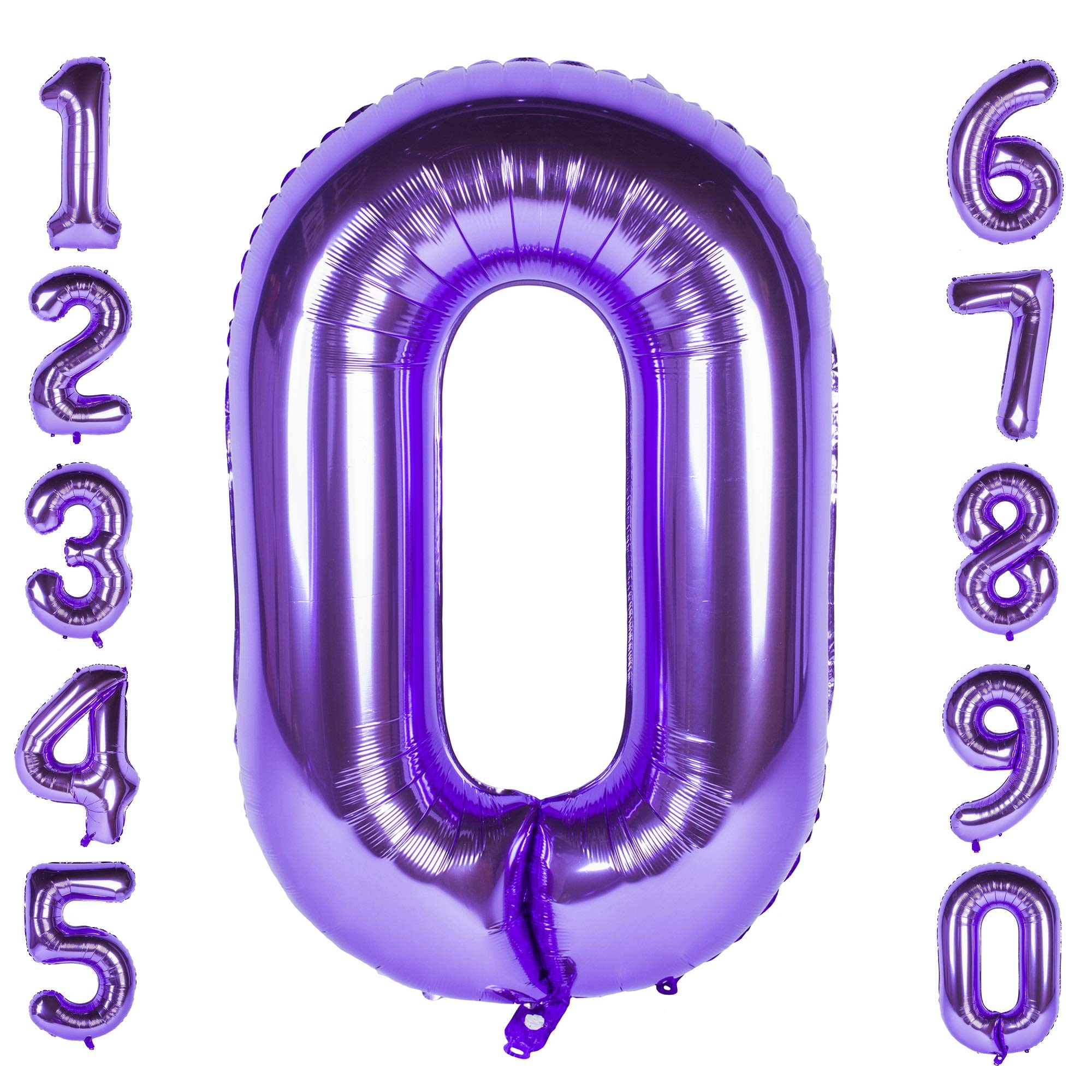 Red 0 balloon 40 Inch Giant Helium Foil Number 0 to 9 Red Balloon Birthday Wedding Party Digital Decorations (Number 0) — view 206