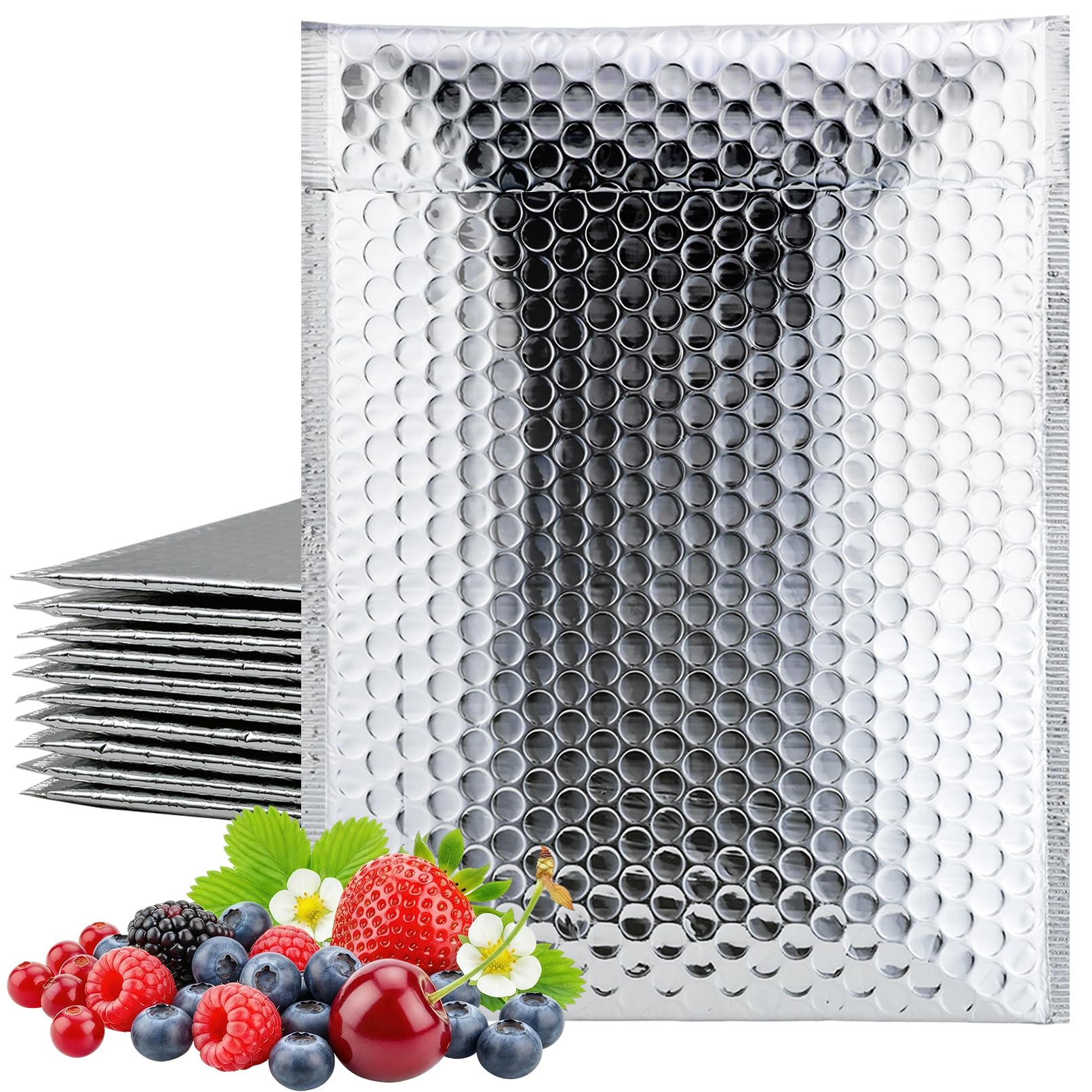 Spymero 10 Pack Silver Bubble Mailers 22.3 x 29.5 cm Foil Envelopes