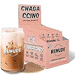 Renude Chagaccino - Chaga Mushroom Powder, Mushroom Coffee Drink Mix with Adaptogens, Natural Energy and Immune Support, Vegan, Keto, Zero Calorie Mushroom Blend Powder - 10 Servings