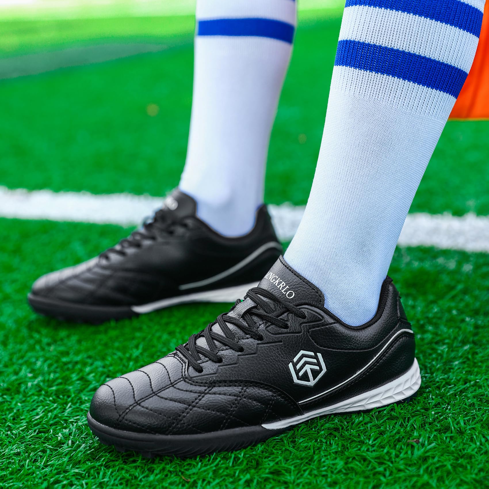 Boys Football Boots Kids Girls Club Firm Ground Soccer Shoe Astro Turf Trainers Athletics Sport Futsal Shoes Teenager Profession Competition Indoor Outdoor Sneakers - 2