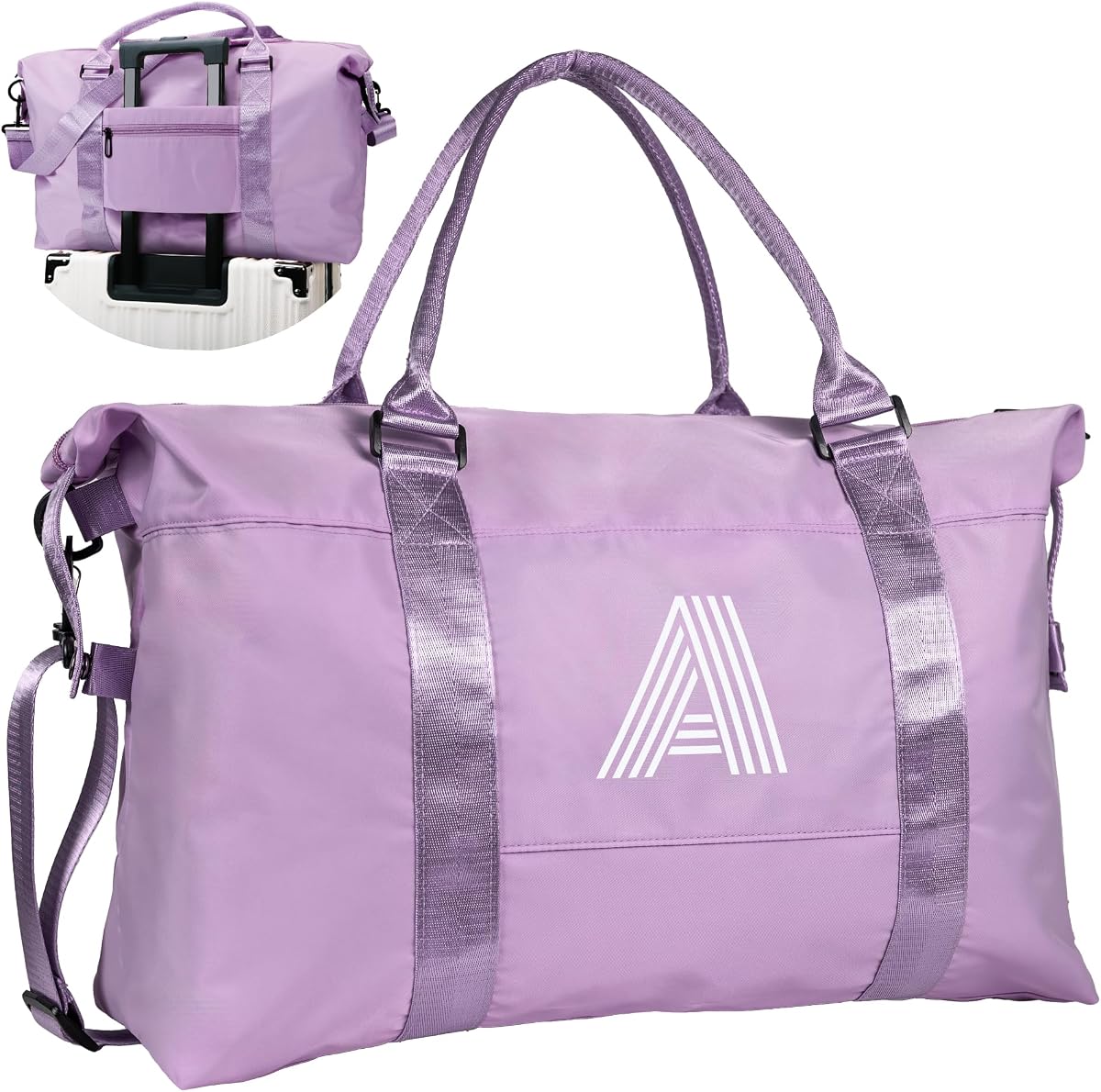Regalos de cumpleaños para niña de 9 años: bolsa de lona, ​​bolsas con iniciales | Bolso de noche para niños, regalos para niñas adolescentes, bolsos de fin de semana con correa para el hombro, regalo de cumpleaños para niñas de 8 años (letra A)