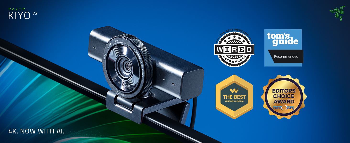 Amazon.com: Razer Kiyo V2 Webcam for Streaming and Collaboration
