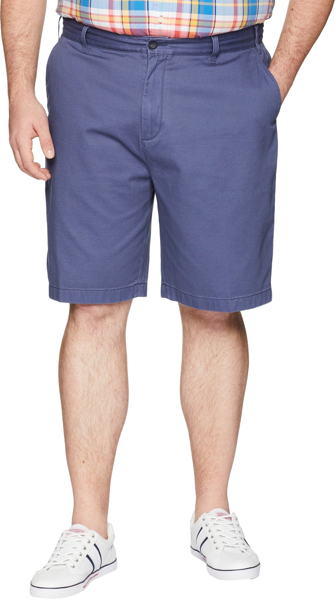 Nautica Men's Cotton Twill Flat Front Chino Short Casual, Blue Indigo, 38
