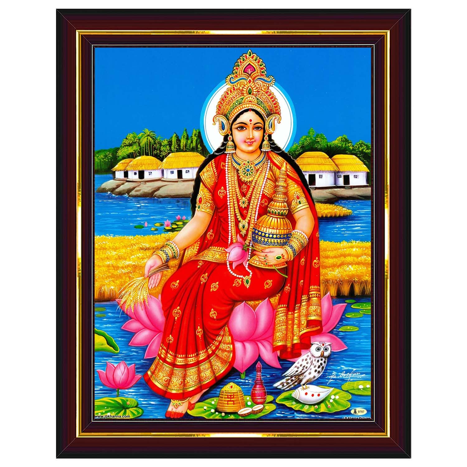 Lakshmi Devi Owl Painting - Home Decor -1