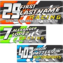 Racing Banner with Custom Team Name, Personalized Text, Multiple Sizes, Race Day Pit Garage Sign