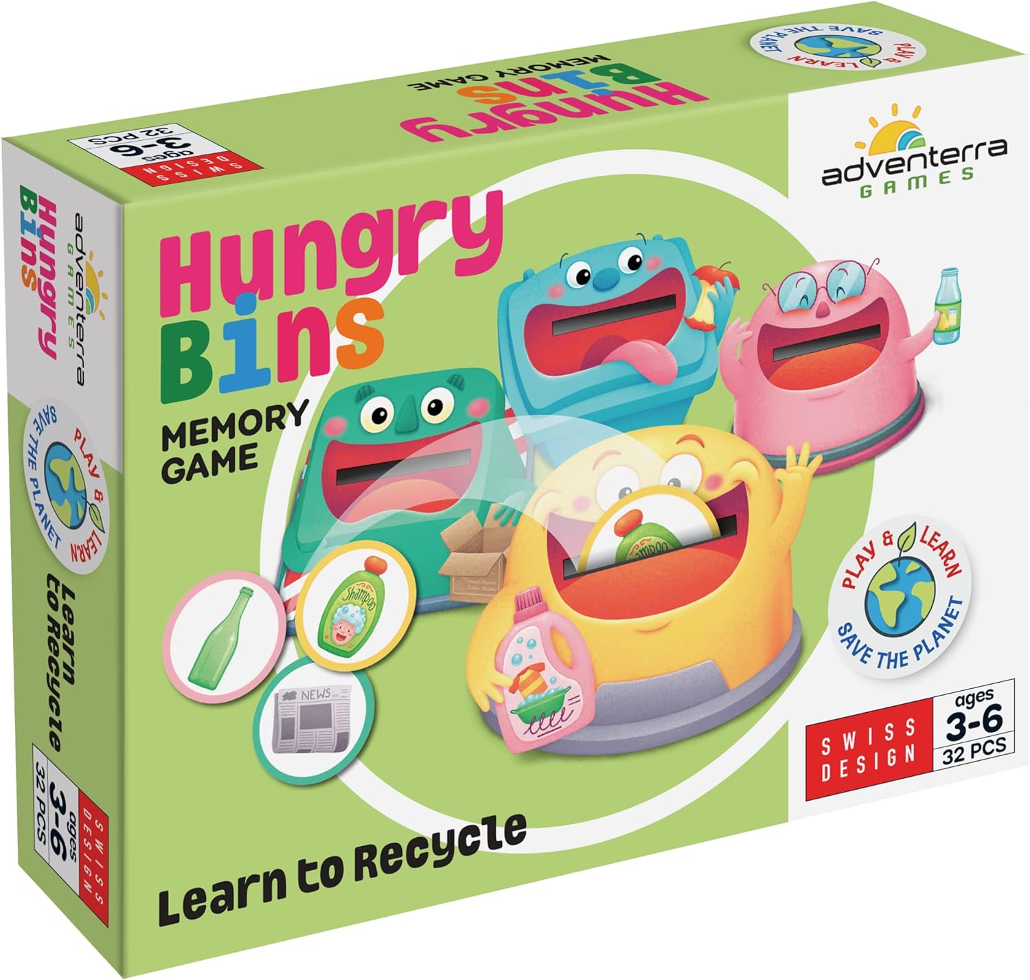 Hungry Bins A Family Board Game About Recycling