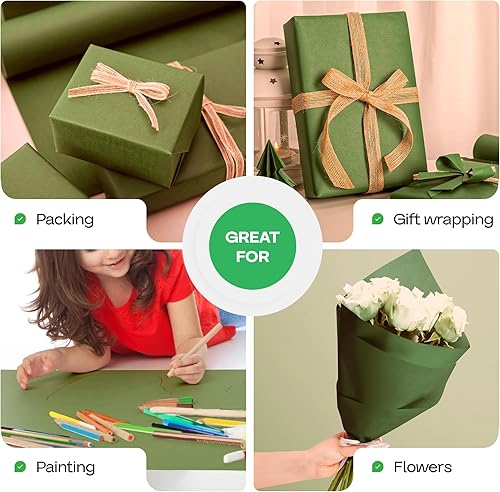 Vista 98 de Rollo de papel kraft marrón de 24 x 2160 pulgadas (180 pies), paquete de 4 – Papel de embalaje marrón hecho en Estados Unidos de 30 libras de grosor