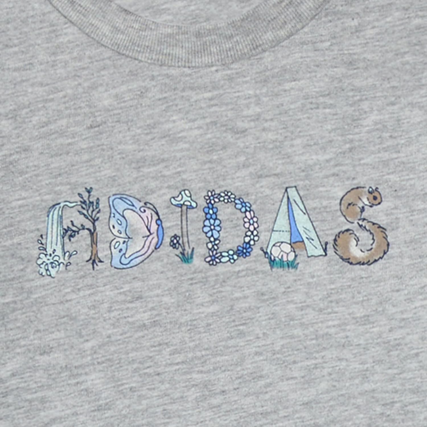 adidas Girls' 2-piece Long Sleeve Graphic Heather Tee & Flare Pant Set