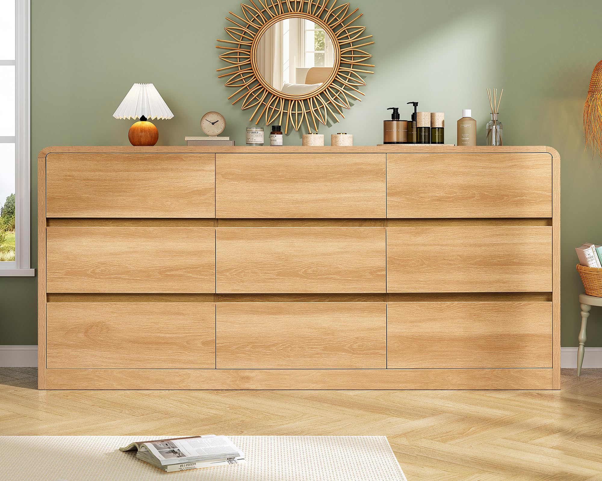 TEENFON 9 Drawer Dresser for Bedroom, 63