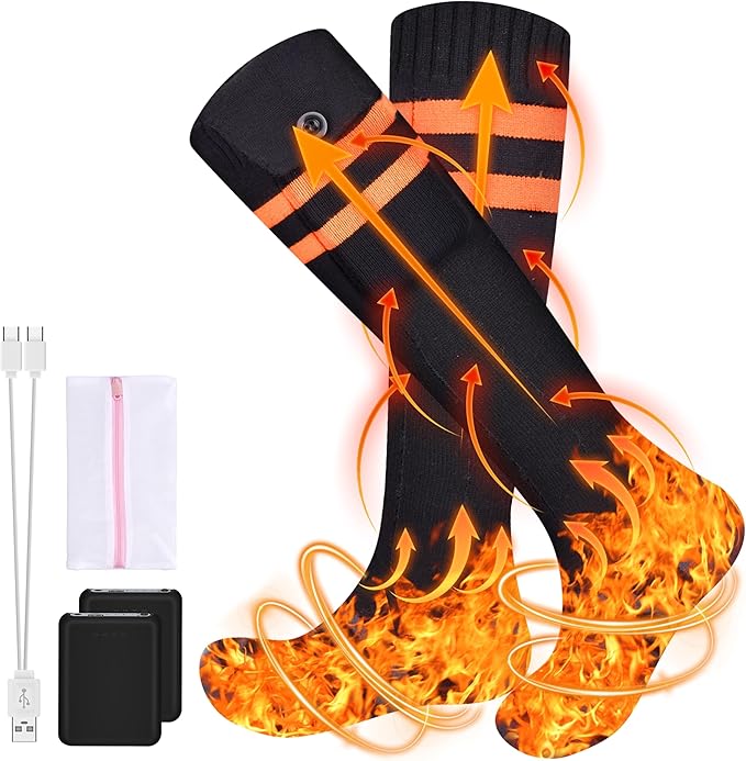 LPCRILLY Calzini Riscaldati Elettrici Lavabili - 3 Livelli Temperatura Per Sport Invernali - Foto 14