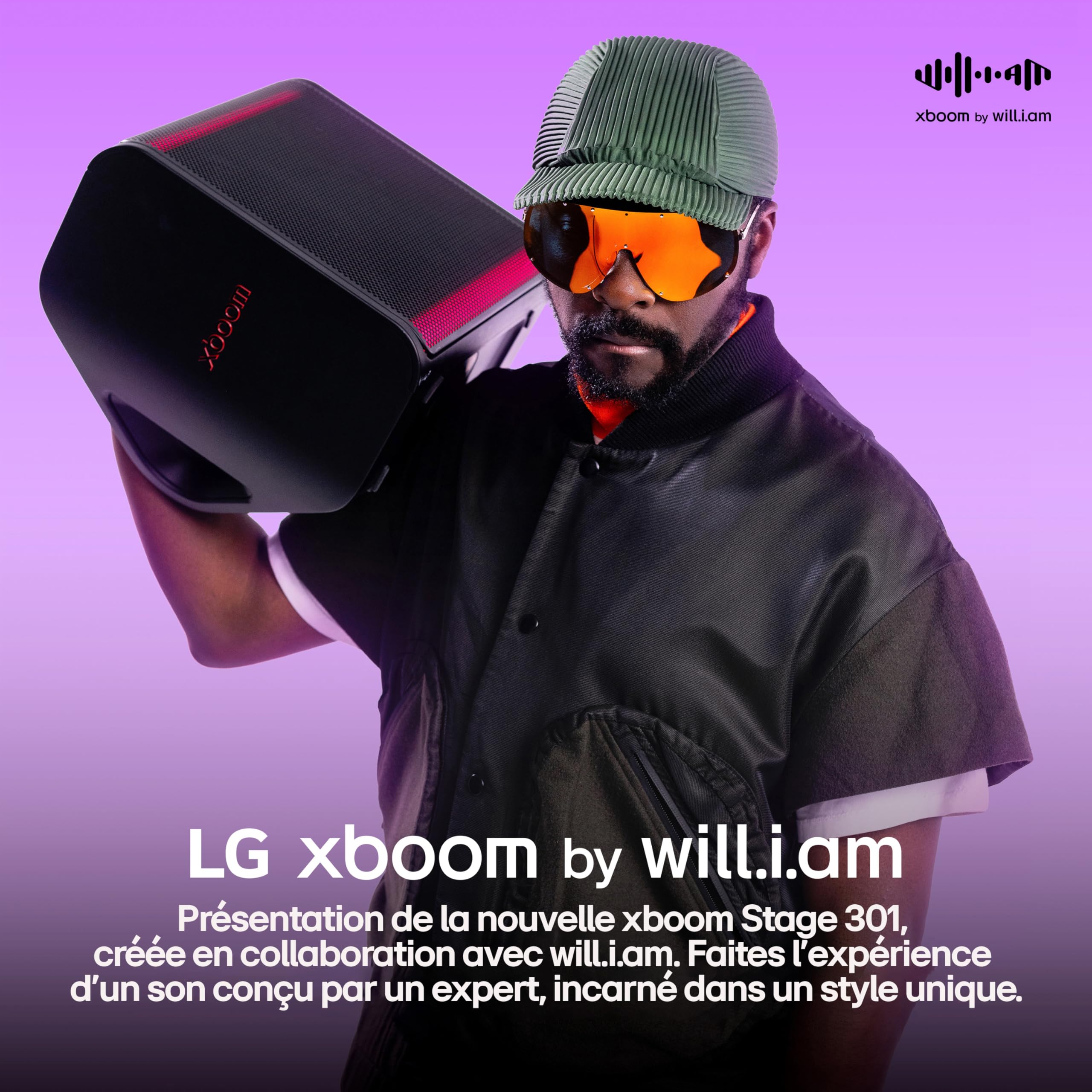 LG xboom Stage301, Portable Party Speaker, Bluetooth et Assistants vocaux, Design rétro,Indicateur LED (pour Guitare/Micro)