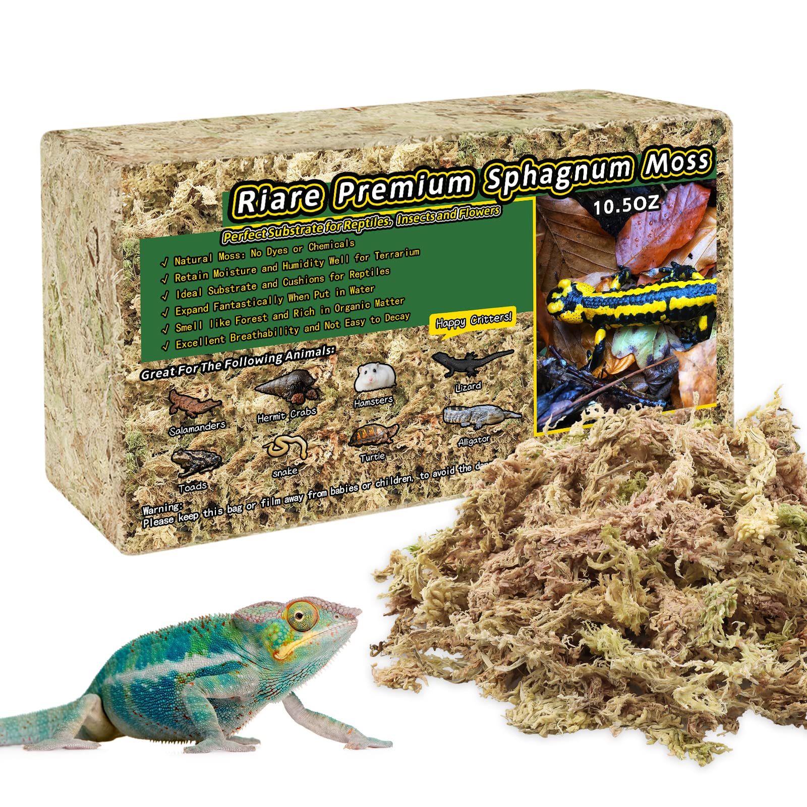 Buy Riare 10 OZ Premium Sphagnum Moss for Reptiles Natural Reptile