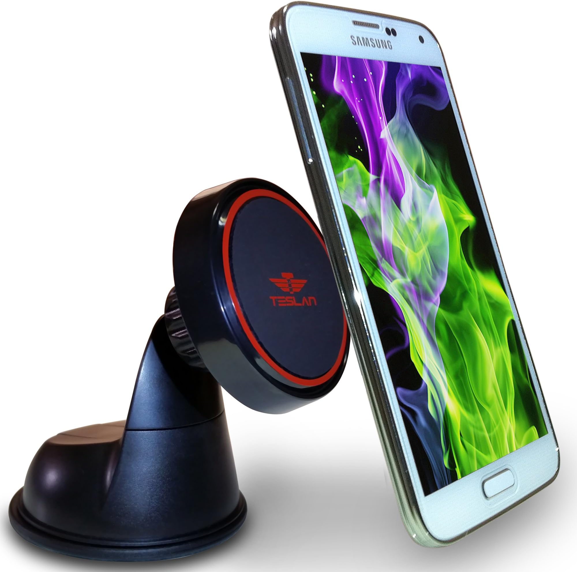 TESLAN Universal QUAD MAGNETIC Cradle Series Cell Phone Holder for for iPhone 6 6 Plus 5 5S 5C 4 4S, Samsung Galaxy S6 Edge S5 S4 S3 Note 4 3, Google, Droid, HTC, LG, G3, Fire