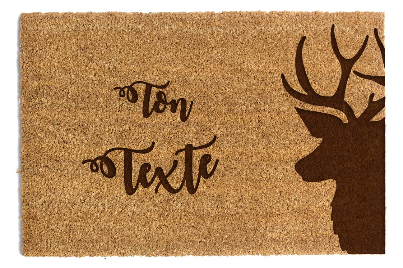 Paillasson personnalisé en fibre de coco avec n'importe quel texte, Tapis antidérapant et absorbant, Différents motifs de paillassons internes pour l'intérieur de la maison (90 x 60cm, modèle 11)