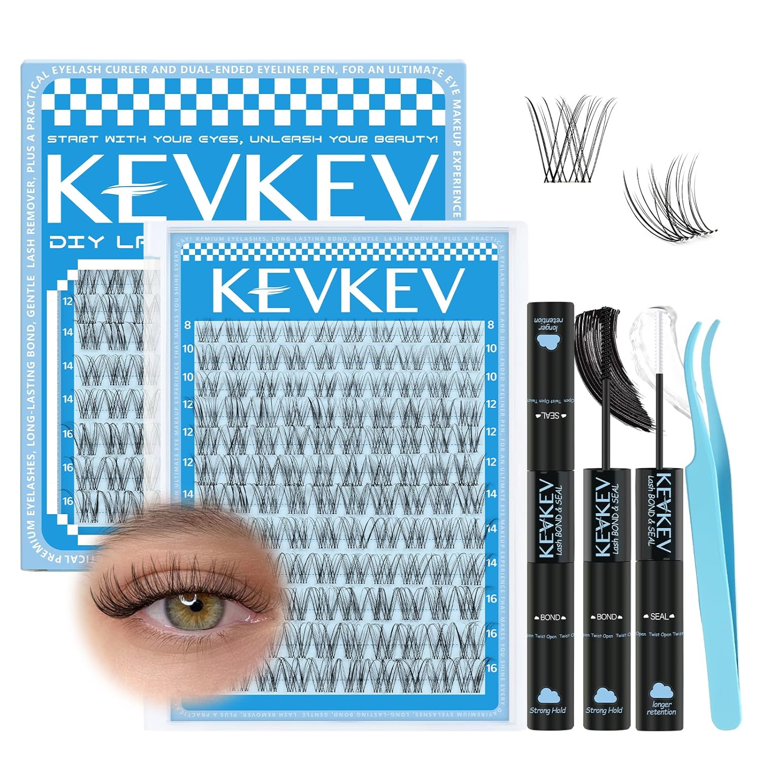 B&Qaugen B&Q Wispy Lash Clusters Kit, Natural 01, Individual False Eyelashes Extension Set, Undetectable Natural Look for Effortless Day-to-Night Beauty, from Office Elegance to Date Night Glamour(8-16mix) 0.001g