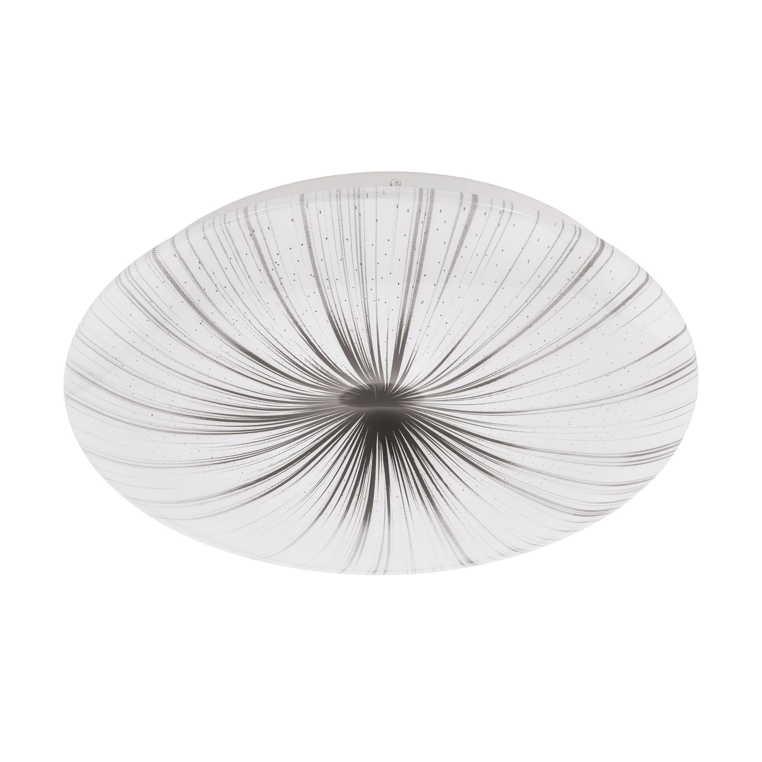 EGLO LED Deckenleuchte Nieves, Ø 31 cm Kristalleffekt | Deckenlampe aus Kunststoff und Metall, Wohnzimmerlampe in Weiß, Silber, Schlafzimmerlampe, LED Flurlampe Decke warmweiß
