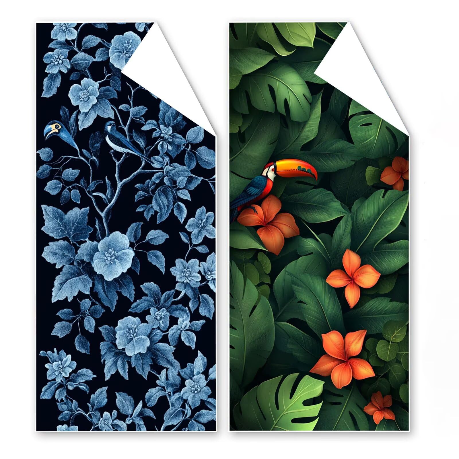 Strandtuch Mikrofaser Handtuch 80x160 cm, 2er Set Pastorale Blätter Strandtuch, Schnell Trocknendes Microfaser Handtücher, Leichtes, Sandfreies Stranddecke für Reise Schwimmen, mit Tasche G1-1079