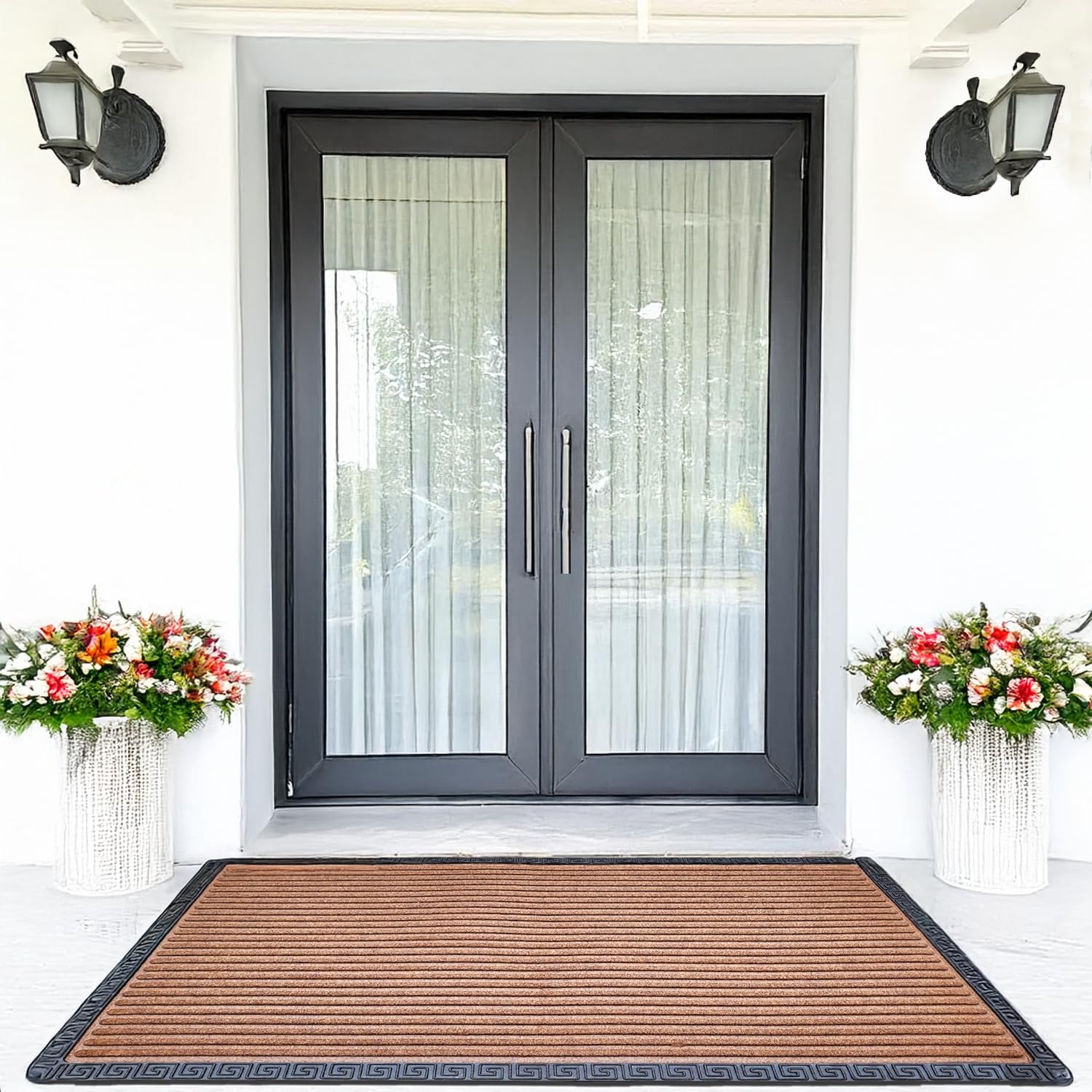 ishro home Premium Door Mats for Home Entrance Large | Door Mate for Home | Extra Large | Anti-Skid | Waterproof | Washable | (Beige, 2x3 Ft, Checkered)-image-12