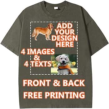 Custom Oversized T Shirts Vintage Tee Loose Fit Casual