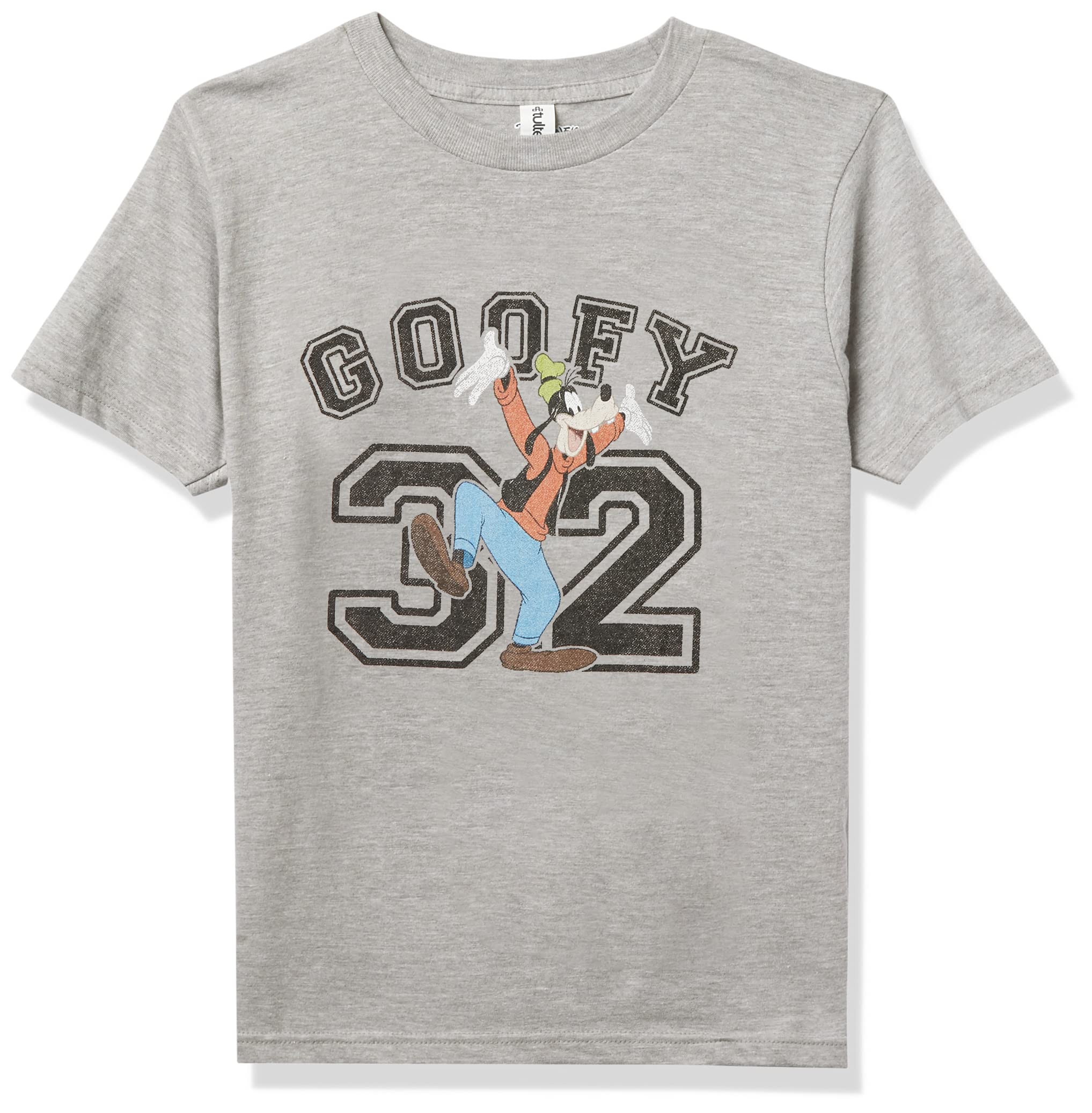 Disney Characters Goofy Collegiate Boy's Crew Tee, Athletic Heather, Large