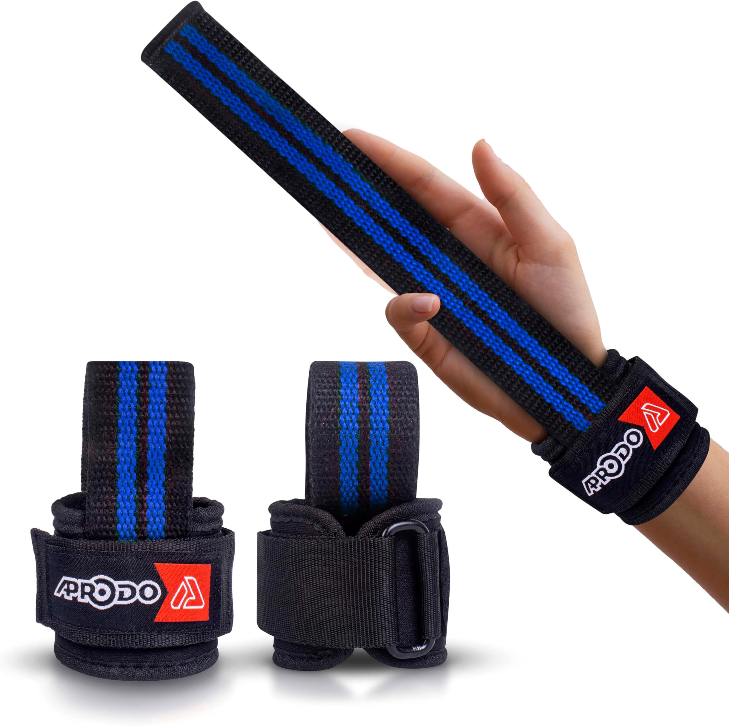 Aprodo Power Weight Lifting Bar Straps with Wrist Support Wraps, Gym Workout, Bodybuilding, Powerlifting, Strength Training for Men & Women