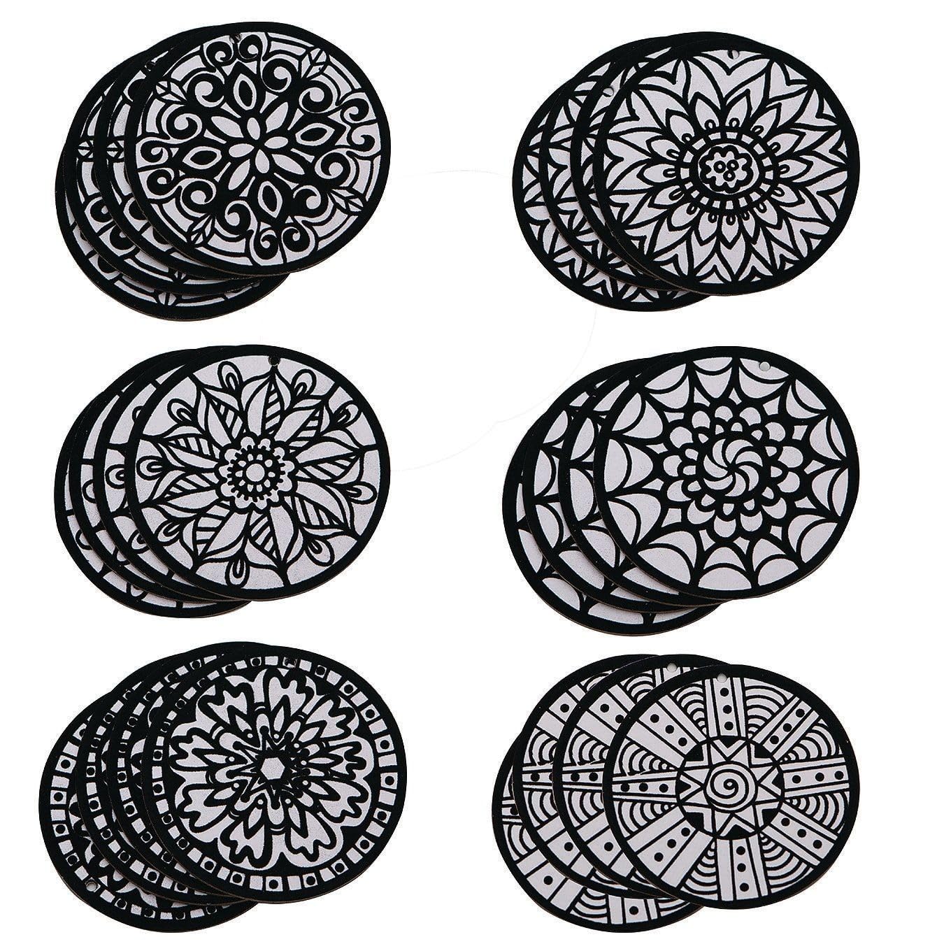 Velvet Art Hangable Mini Mandalas (Pack of 24)