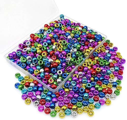 Miniatura 4 de Amaney - 500 cuentas de plástico para poni (galvanizadas) de 0.236 x 0.354 in