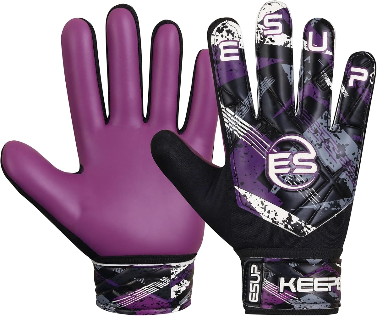 Soccer Goalie Gloves for Kids Boys Children,Youth & Adult Football Goalkeeper Gloves with Double Wrist & Finger Spine Protection Along 4mm Anti-Slip Strong Grips Latex Palm