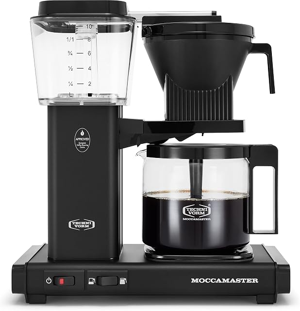 Cafetière Technivorm Moccamaster 53948 KBGV Select 10 tasses, Noir mat, 40 onces, 1,25 l