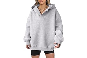Comfy Fall Essentials: Oversized V-Neck Fleece Hoodie