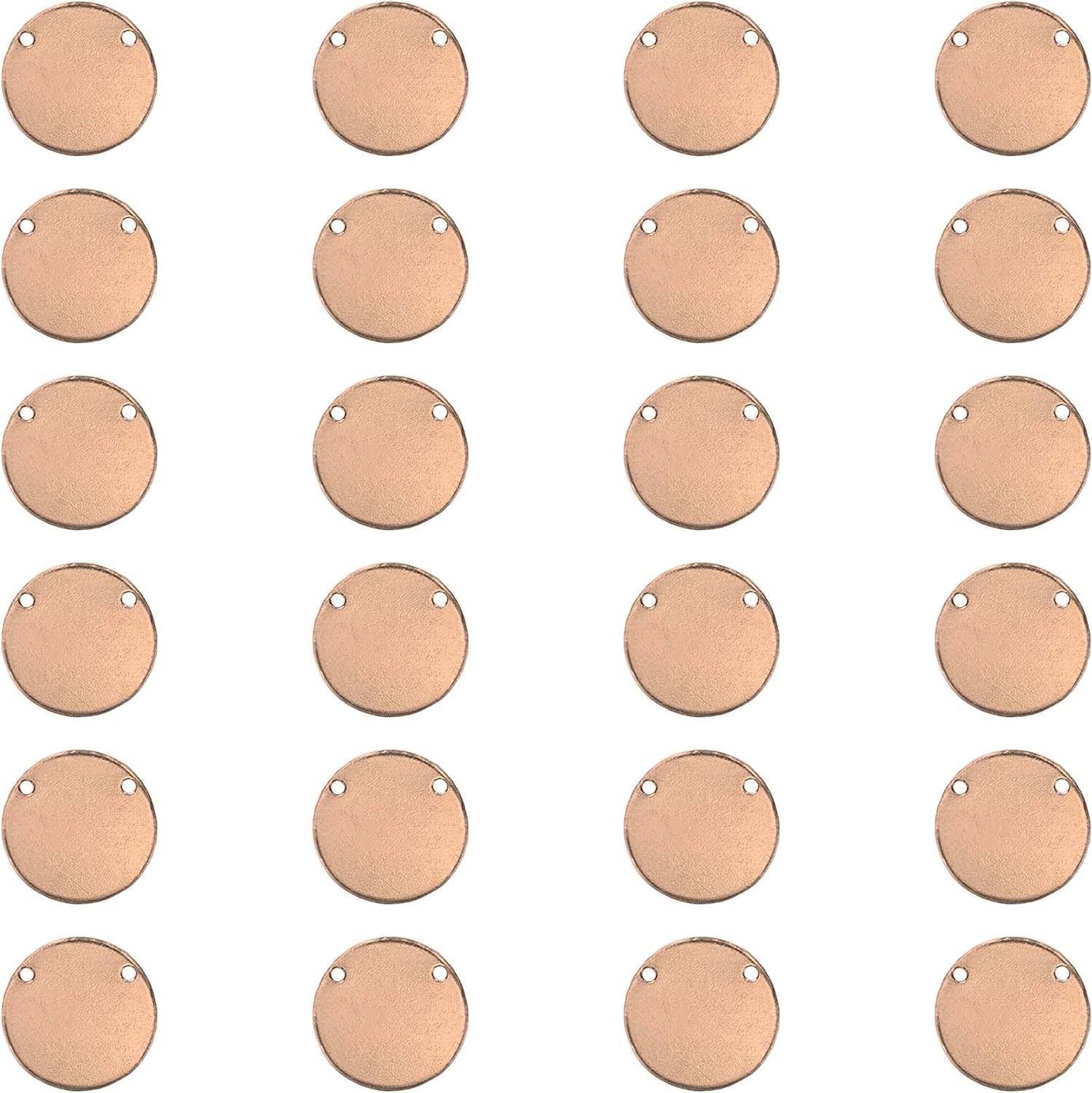 ImpressArt - Circle w/ 2 Holes, 9/16, Premium Metal Stamping Blanks (24 Pack) (Copper)
