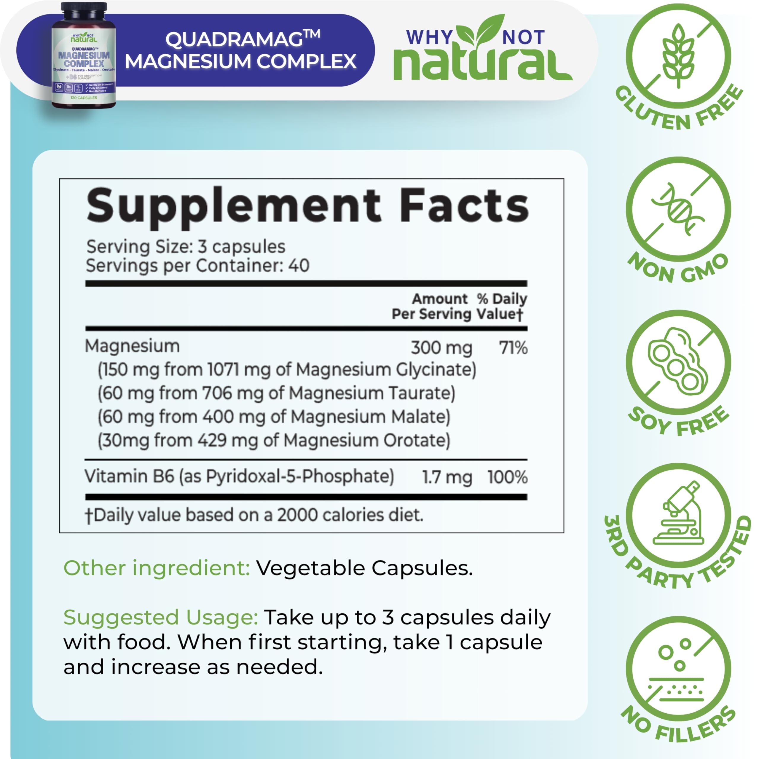 4-in-1 Magnesium Complex Supplement - Glycinate, Taurate, Malate, Orotate — Amazon image 4
