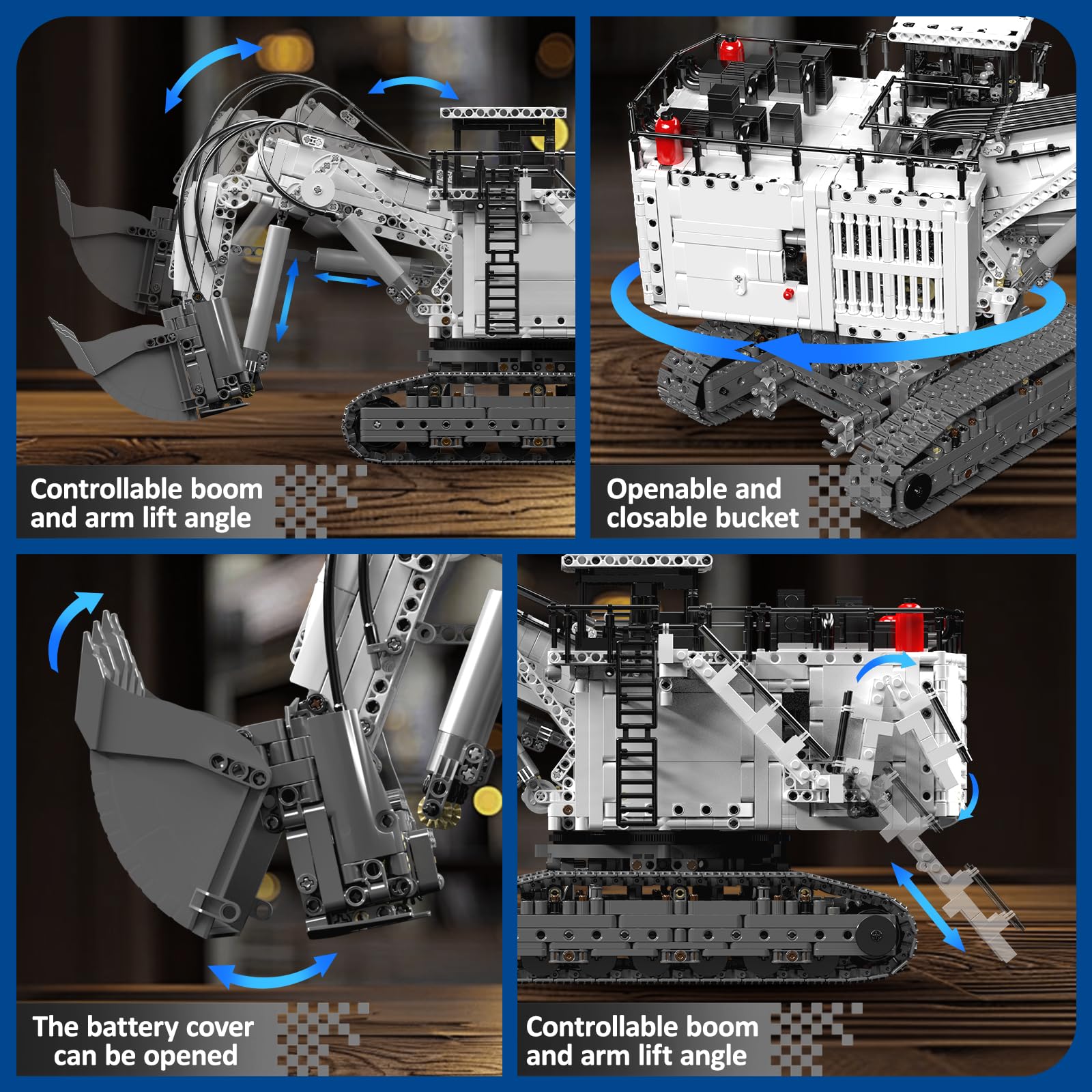 Mould King 17067 MOC Technik Ferngesteuerter Bagger für Libo R 9800 Raupenbagger, Technologie-LKW-Modell Bausatz mit Klemmbausteinen, Spielzeug für Erwachsene mit 8 Motoren (über 3567 Teile)