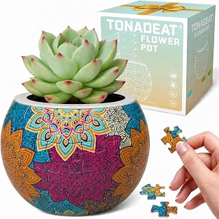 3D Puzzles Flower Pots, Puzzles for Adults and Kids,Small,Cactus Decor,Succulent Planters Pots for Indoor,Plant Gifts for Plant Lovers Creative Gifts (red-13)