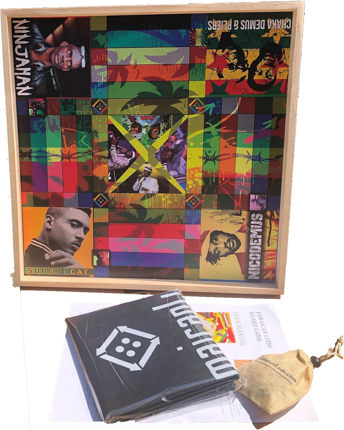 Jamaican Ludo 80s Reggae Kings Edition – 24x24 Oversized Board Game | Fun Multi-Player Entertainment | Family Game Night Activity | Ludi, Ludy, Loodi Board Game