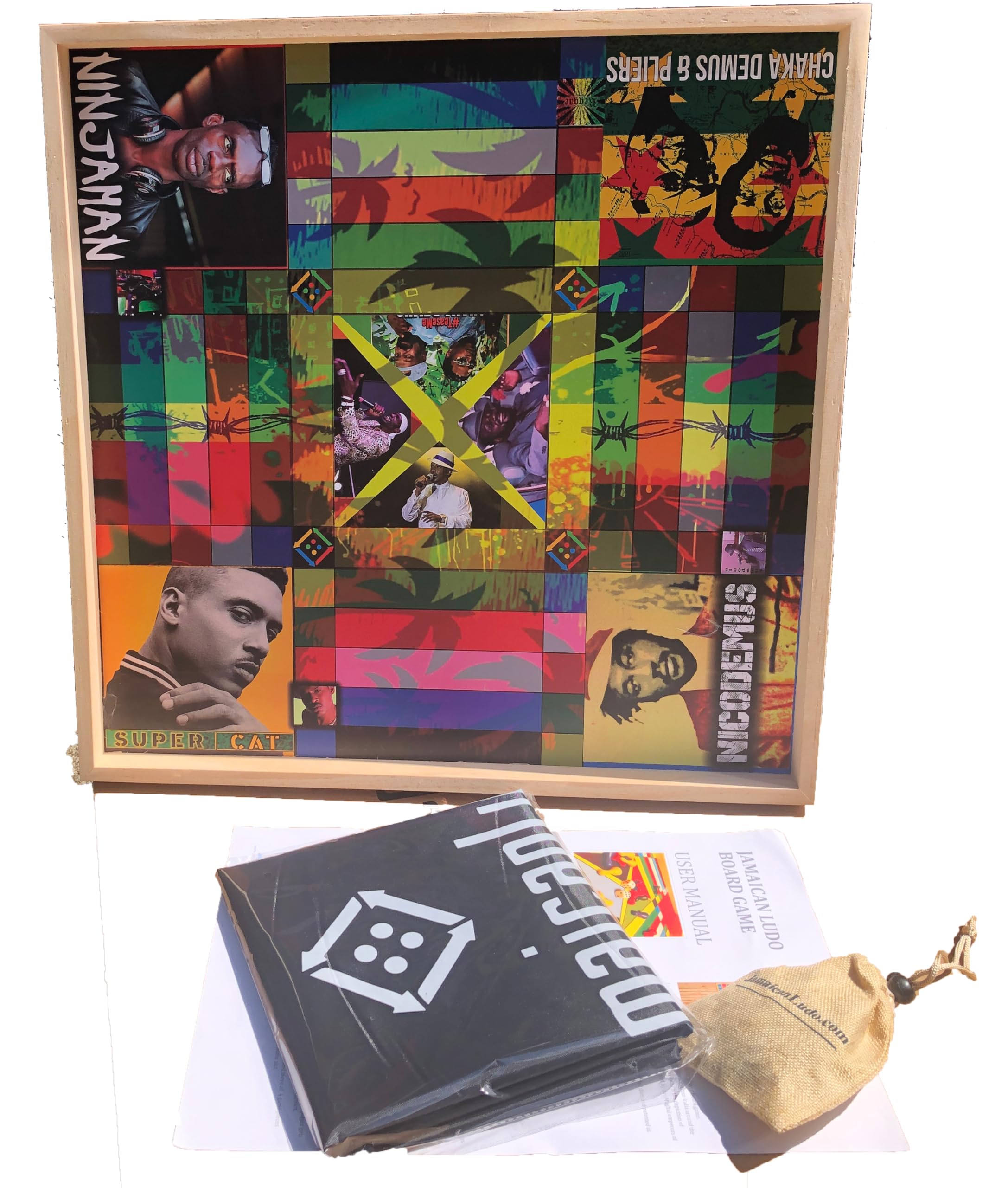 Jamaican Ludo 80s Reggae Kings Edition - 24x24 Oversized Board Game | Fun Multi-Player Entertainment | Family Game Night Activity | Ludi, Ludy, Loodi Board Game