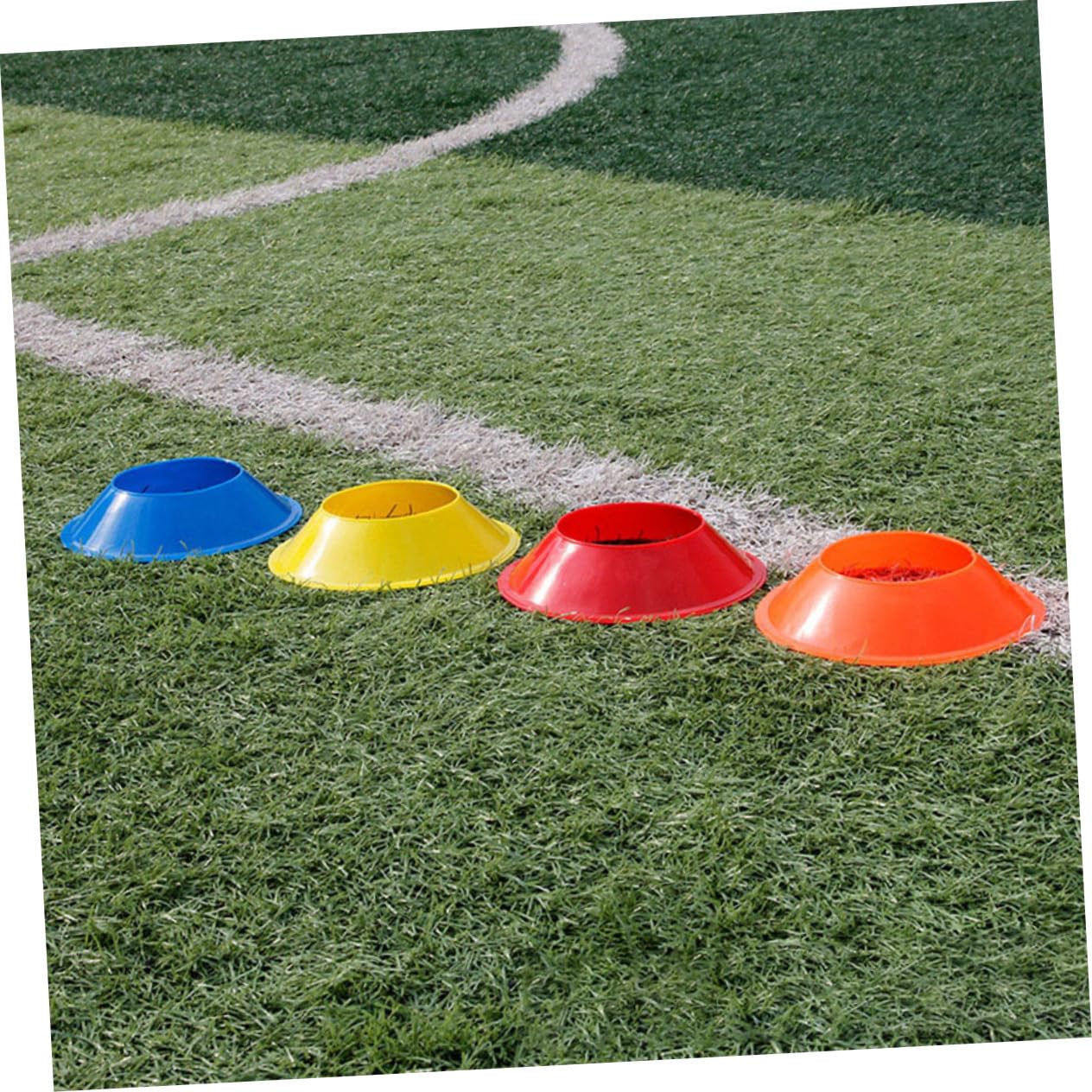 Abaodam 10pcs Portable Soccer Training Discs Multi Functional Agility Cones for Football Basketball and Sports Drills Durable Pe Material Smooth Surface for Activities