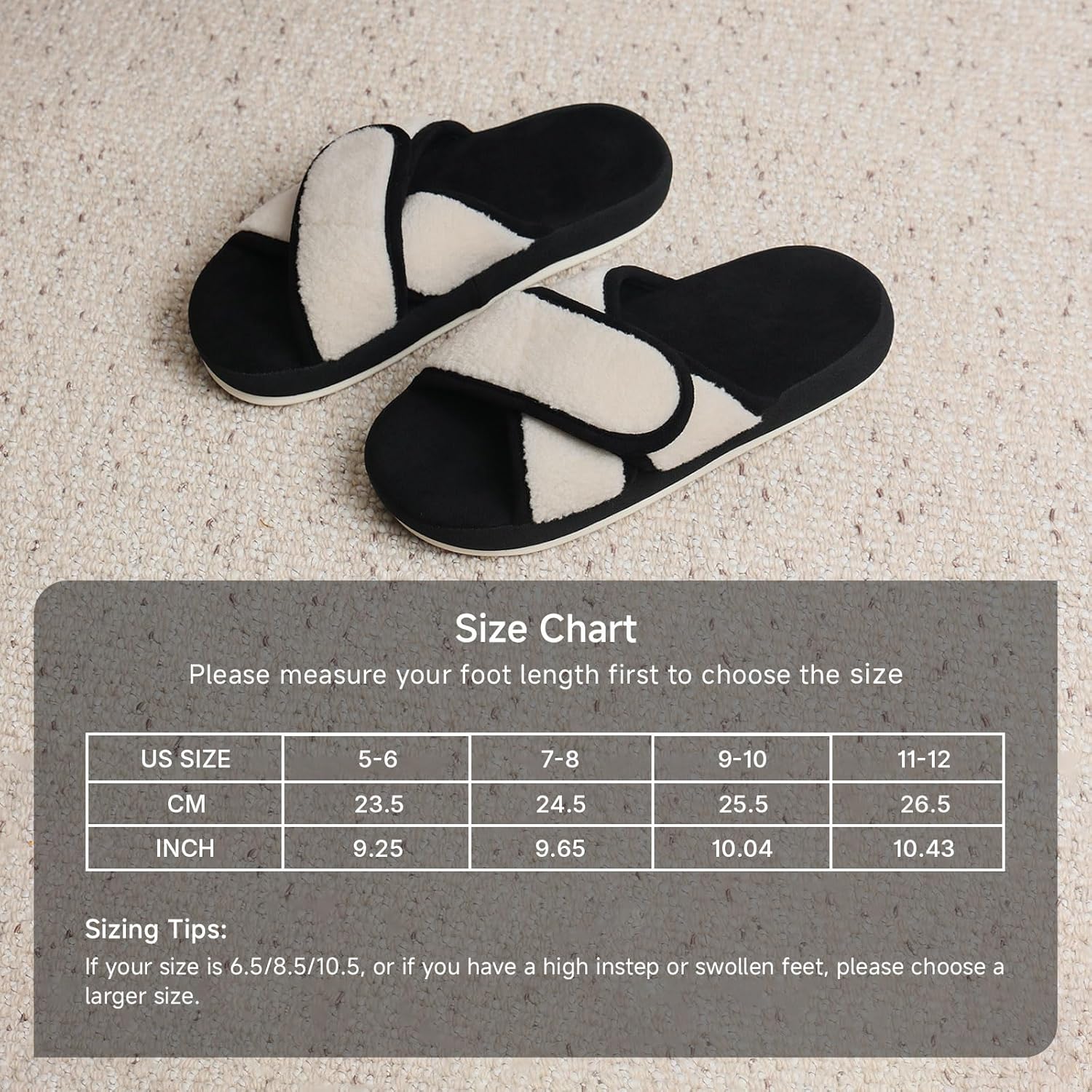Chantomoo Slippers for Women Memory Foam Open Toe Indoor Bedroom Slippers Cross Band House Shoes Slip On Comfy Gift - Image 6