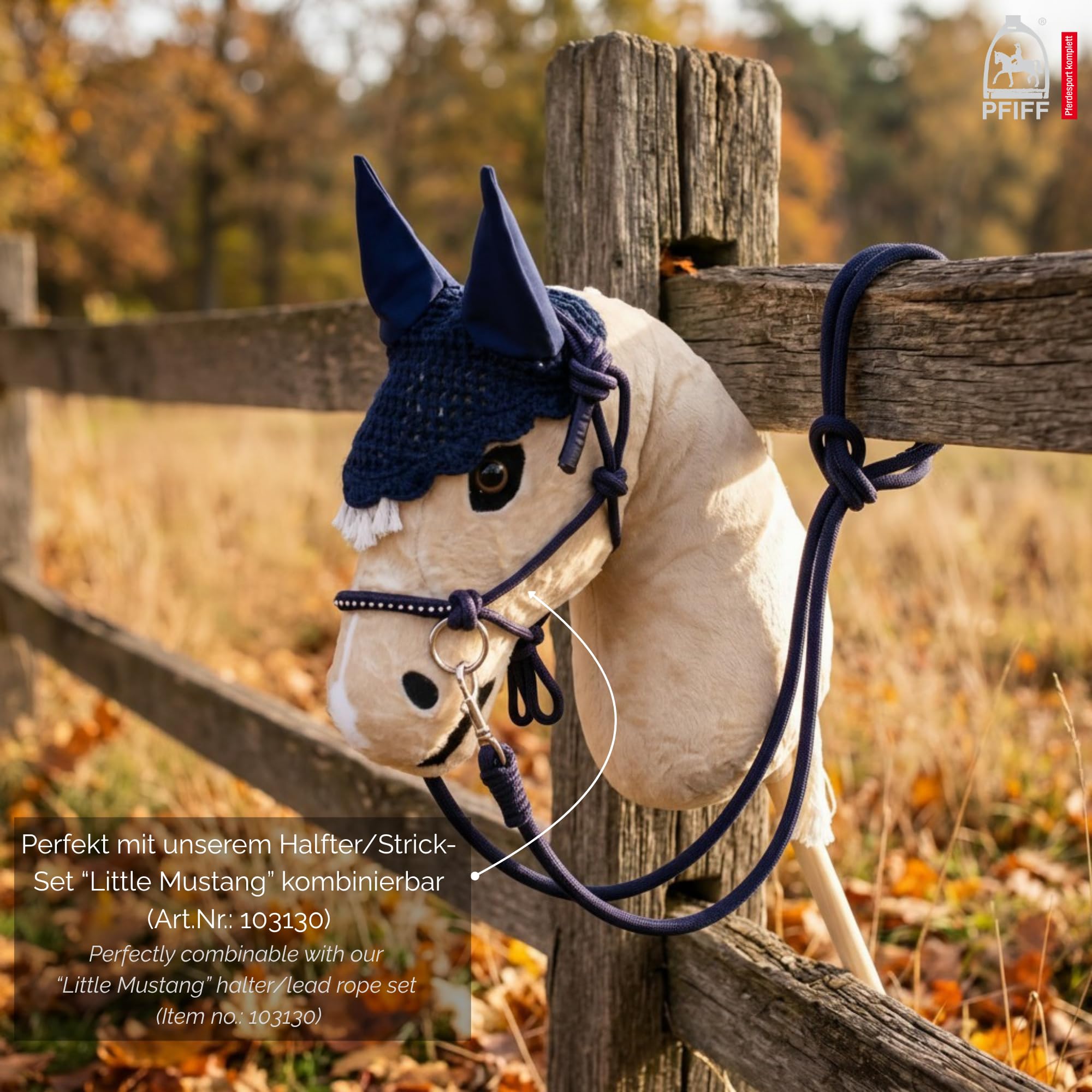 PFIFF Hobby Horse 103131 - Capuche Anti-mouches « Mickey » Pour Cheval De Bataille, Violette